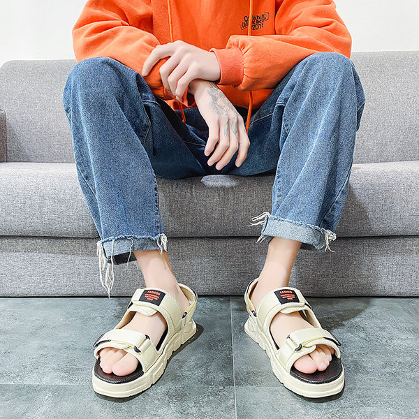 Ανδρικά υφασμάτινα σανδάλια με στερέωση βελκρό