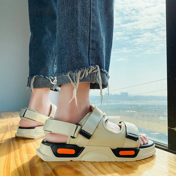 Ανδρικά υφασμάτινα σανδάλια με στερέωση βελκρό