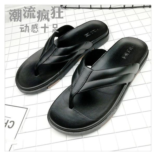 Ανδρικές παντόφλες casual faux leather ανάμεσα στα δάχτυλα