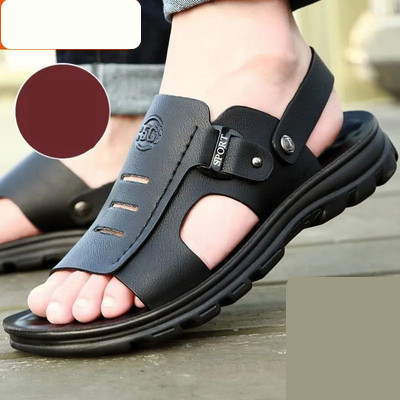 Καθημερινά σνδάλι από faux δέρμα και επιγραφή για άνδρες