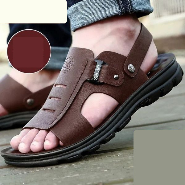 Καθημερινά σνδάλι από faux δέρμα και επιγραφή για άνδρες