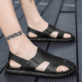 Eko bőrből készült alkalmi férfi szandál