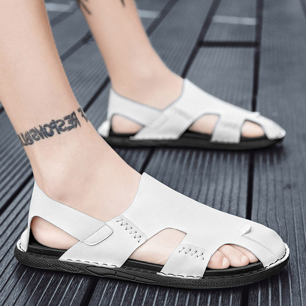 Eko bőrből készült alkalmi férfi szandál