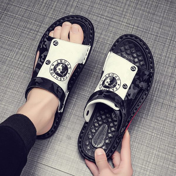 Eko bőrből készült alkalmi papucs mintával