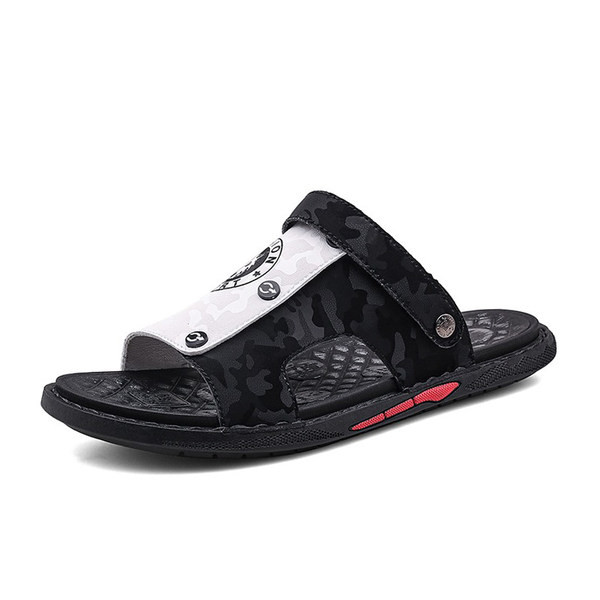 Eko bőrből készült alkalmi papucs mintával