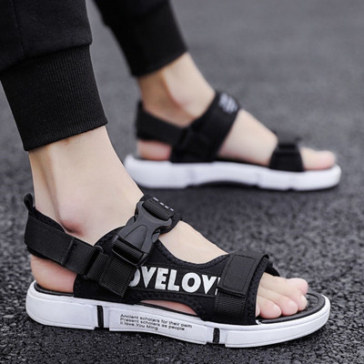 Ανδρικά σανδάλια με velcro στερέωση και επιγραφή