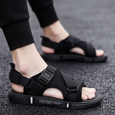 Ανδρικά σανδάλια με velcro στερέωση και επιγραφή