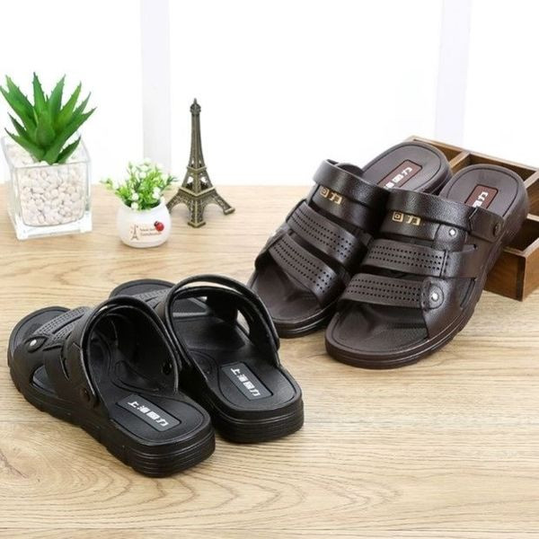 Ανδρικά στρογγυλά σανδάλια από οικολογικό δέρμα με μεταλλικό στοιχείο