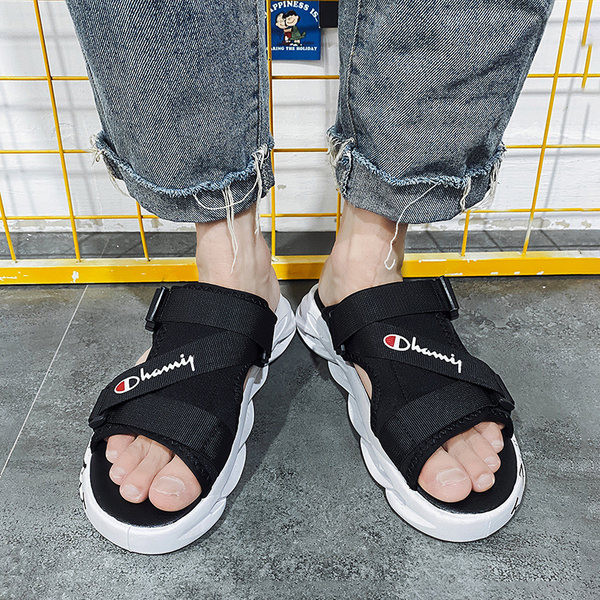 Ανδρικές παντόφλες με σόλα με σχέδιο και υφασμάτινο λουράκι