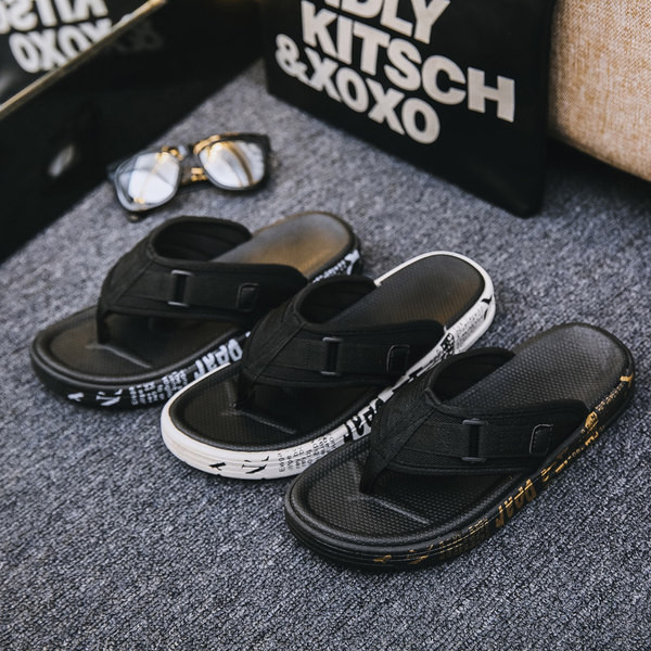 Ανδρικές παντόφλες ανάμεσα στο δάχτυλο από ύφασμα με ψηλή σόλα