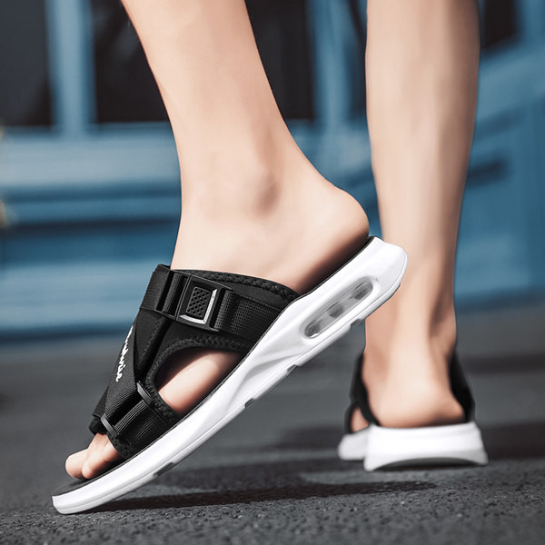 Καλοκαιρινές ανδρικές παντόφλες από ύφασμα με επίπεδη σόλα