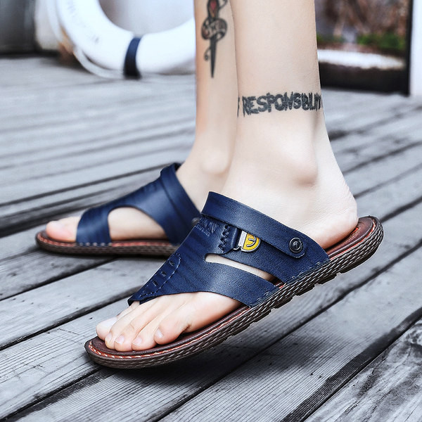 Öko bőr nyári férfi papucs