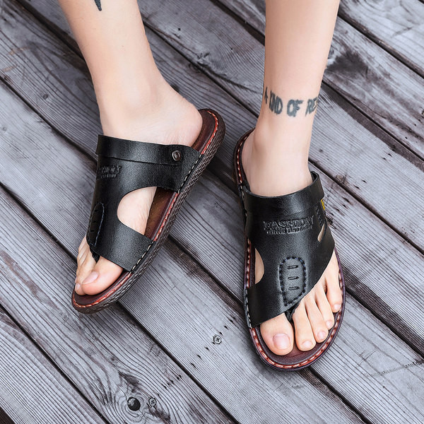 Öko bőr nyári férfi papucs