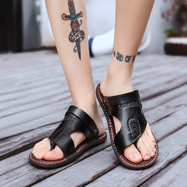 Öko bőr nyári férfi papucs