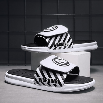 Ανδρικές έκο δερμάτινες παντόφλες με επίπεδη σόλα