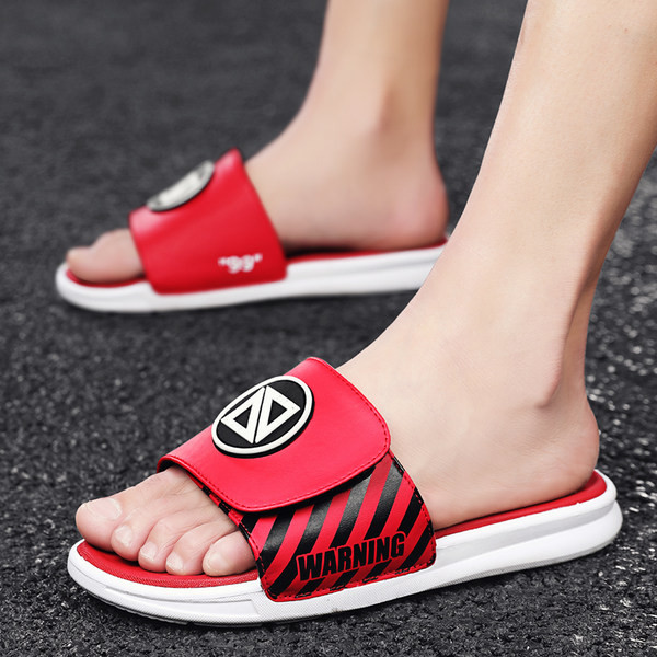 Ανδρικές έκο δερμάτινες παντόφλες με επίπεδη σόλα