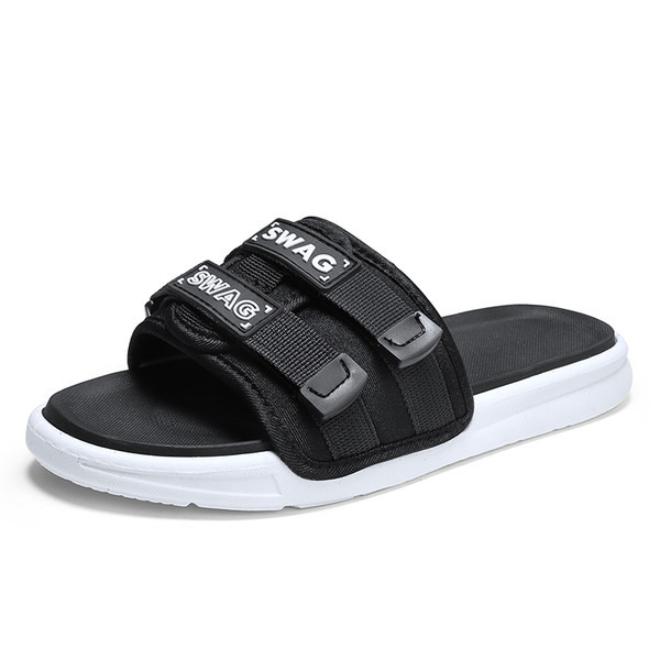 Ανδρικές παντόφλες casual με υφασμάτινο λουράκι και επίπεδη σόλα