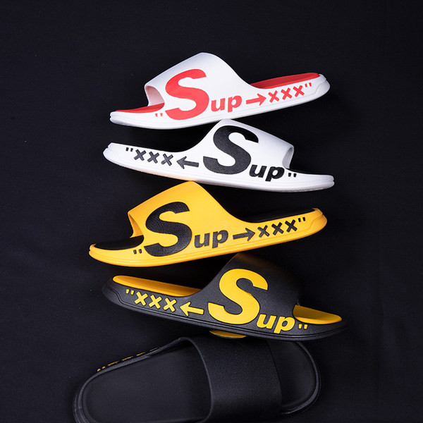 Strandhoz illő feliratú férfi gumipapucs