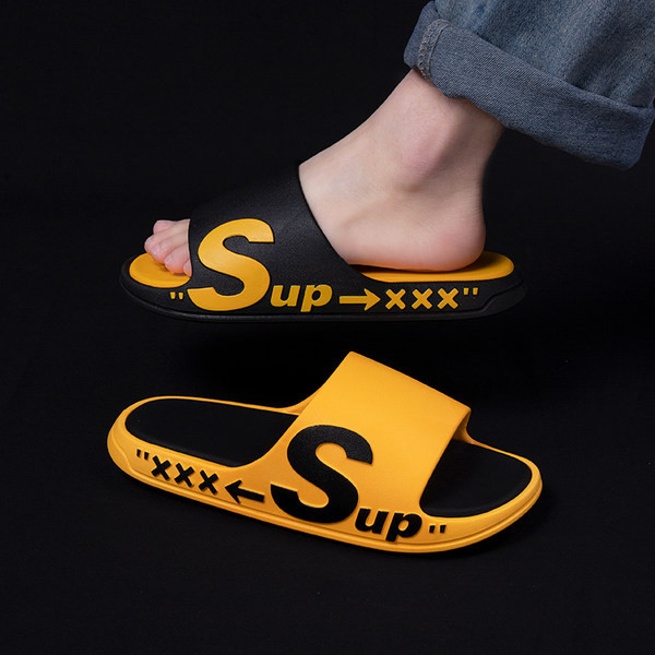 Strandhoz illő feliratú férfi gumipapucs