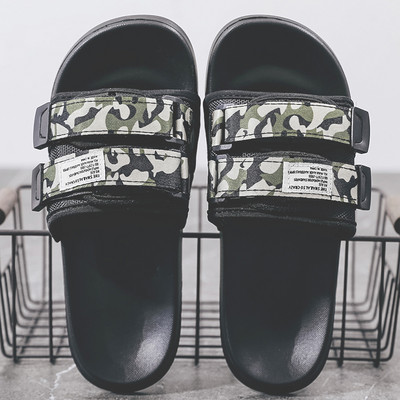 Καθημερινές παντόφλες με velcro και έμβλημα για άνδρες