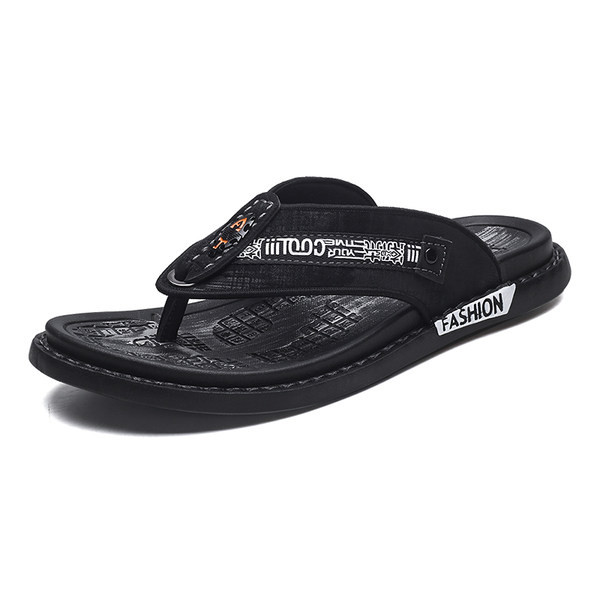 Ikdienas vīriešu čības ar tekstila lencēm - starp pirkstiem