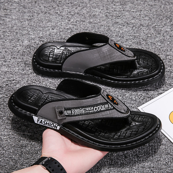 Ikdienas vīriešu čības ar tekstila lencēm - starp pirkstiem