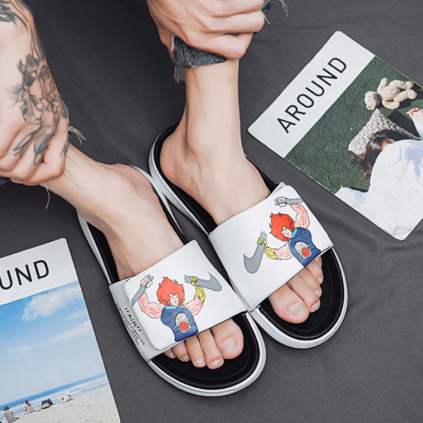 Ikdienas vīriešu vasaras čības ar krāsainu aplikāciju