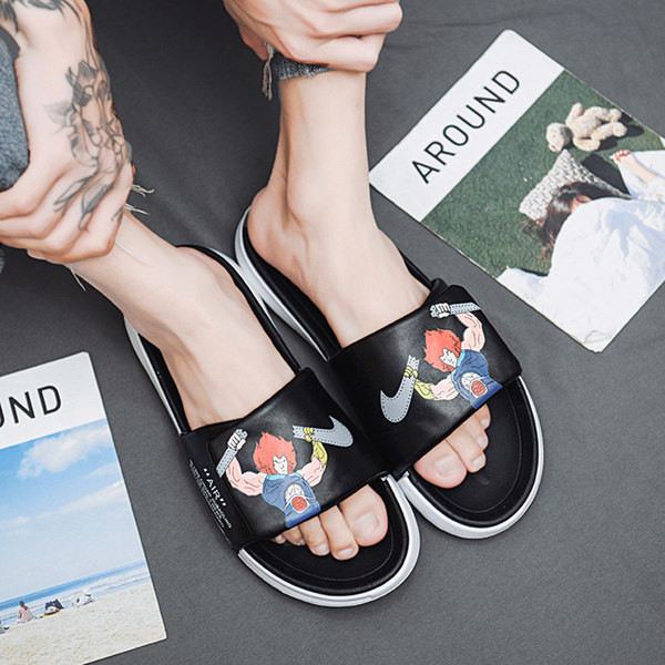 Ikdienas vīriešu vasaras čības ar krāsainu aplikāciju