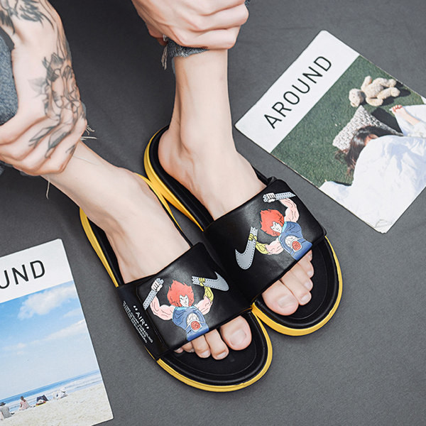 Ikdienas vīriešu vasaras čības ar krāsainu aplikāciju