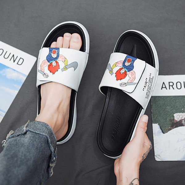 Ikdienas vīriešu vasaras čības ar krāsainu aplikāciju