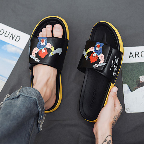 Ikdienas vīriešu vasaras čības ar krāsainu aplikāciju