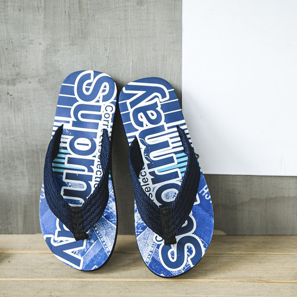 Ανδρικές υφασμάτινες σαγιονάρες με επιγραφή σε διάφορα χρώματα