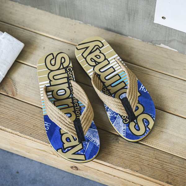 Ανδρικές υφασμάτινες σαγιονάρες με επιγραφή σε διάφορα χρώματα