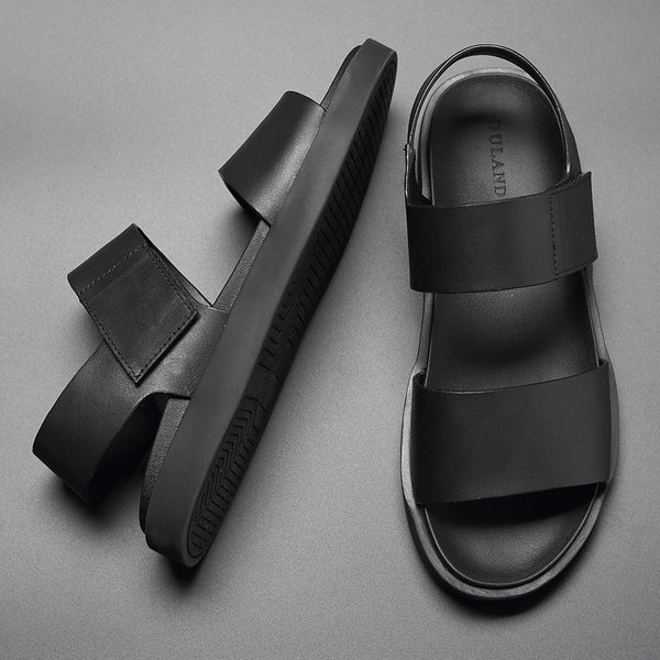 Vīriešu sandales no eko ādas - parasts modelis