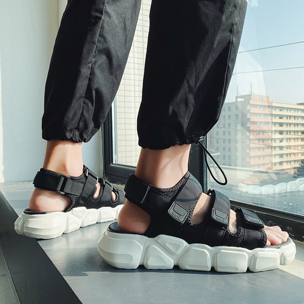 Ανδρικά υφασμάτινα σανδάλια με στερέωση βελκρό