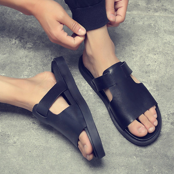 Jauns vīriešu čību modelis no eko ādas - plain modelis