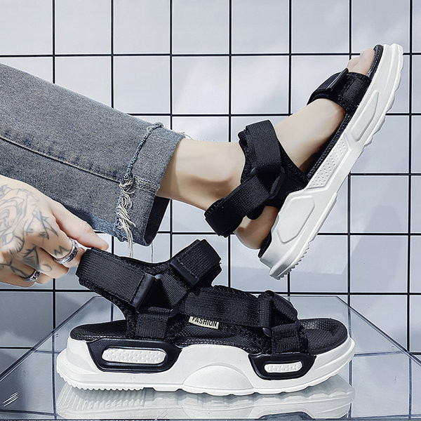 Ανδρικά υφασμάτινα σανδάλια με στερέωση βελκρό