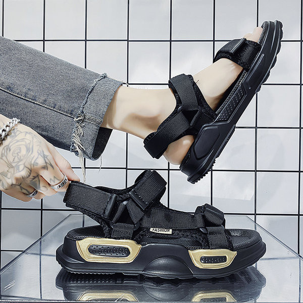 Ανδρικά υφασμάτινα σανδάλια με στερέωση βελκρό