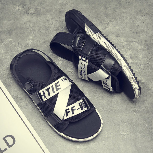 Vasaras sandales no tīklveida auduma ar plastmasas aizdarēm