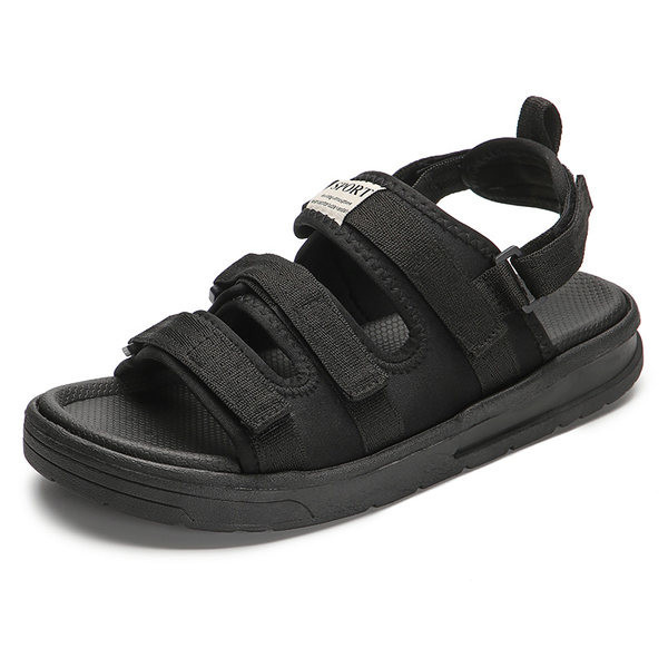 Férfi szandál tépőzárral és emblémával