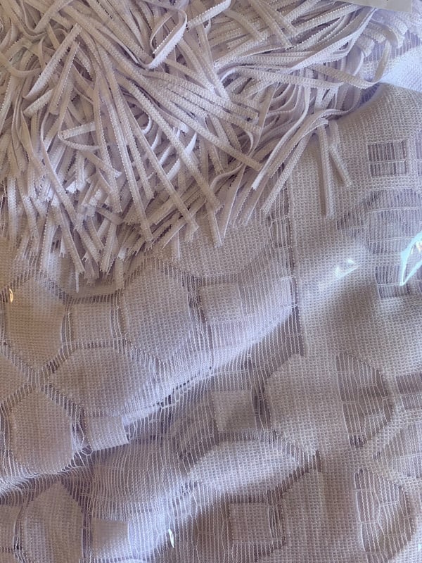 Перде с ширит лента Kendra, дантела и ресни, 250x160 cm, 100% Полиестер, Бял