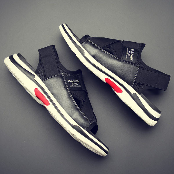 Vīriešu ikdienas sandales ar lencēm no eko ādas un tekstila