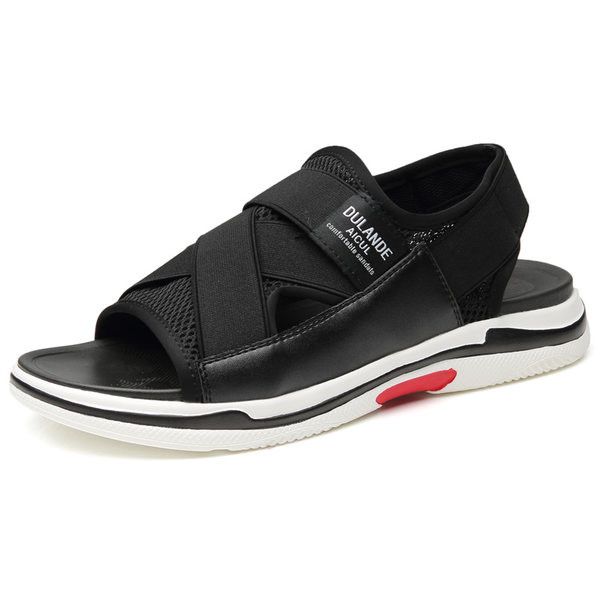 Vīriešu ikdienas sandales ar lencēm no eko ādas un tekstila