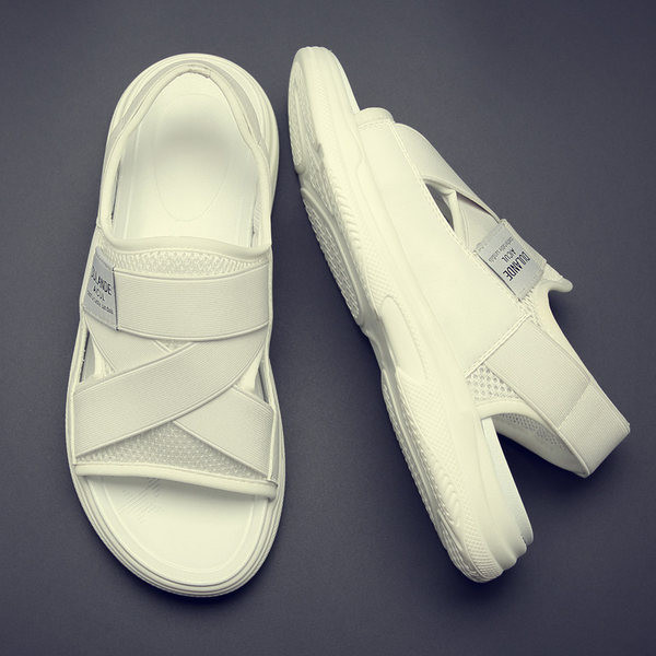 Vīriešu ikdienas sandales ar lencēm no eko ādas un tekstila