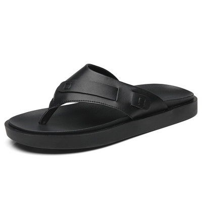 Vīriešu ikdienas čības no eko ādas caur purngaliem