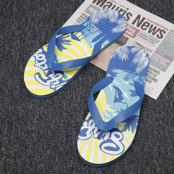 Férfi strandpapucs színes talppal a lábujjak között