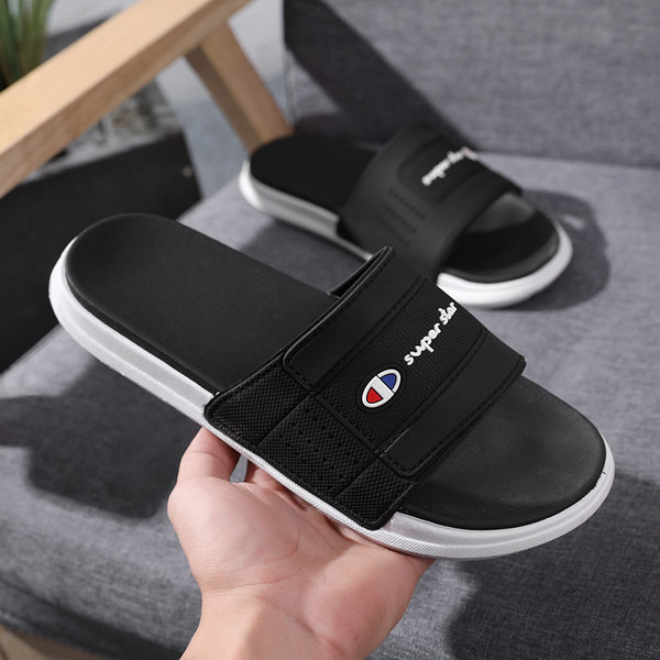 Vīriešu ikdienas čības no eko ādas ar uzrakstu