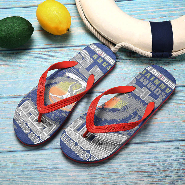 Vīriešu pludmales flipas ar plakanām zolēm