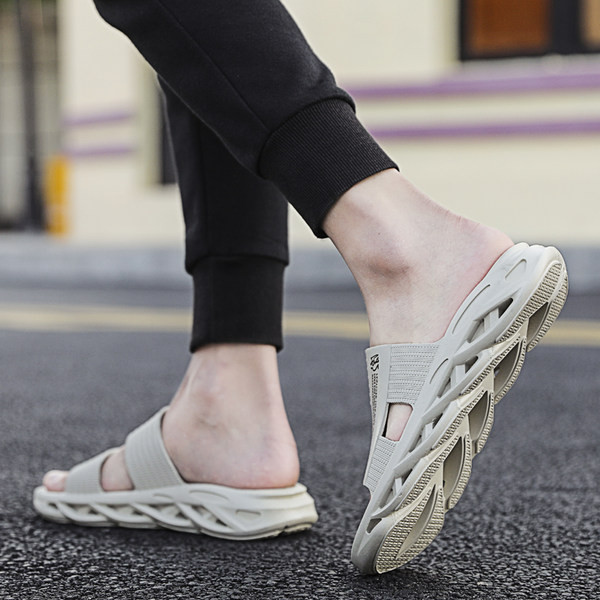 Vasaras vīriešu čības ar raupju zoli