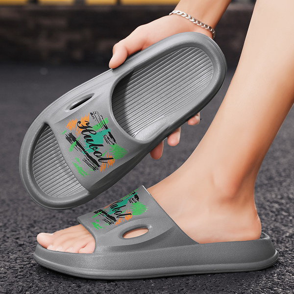 Gumi férfi papucs rátéttel